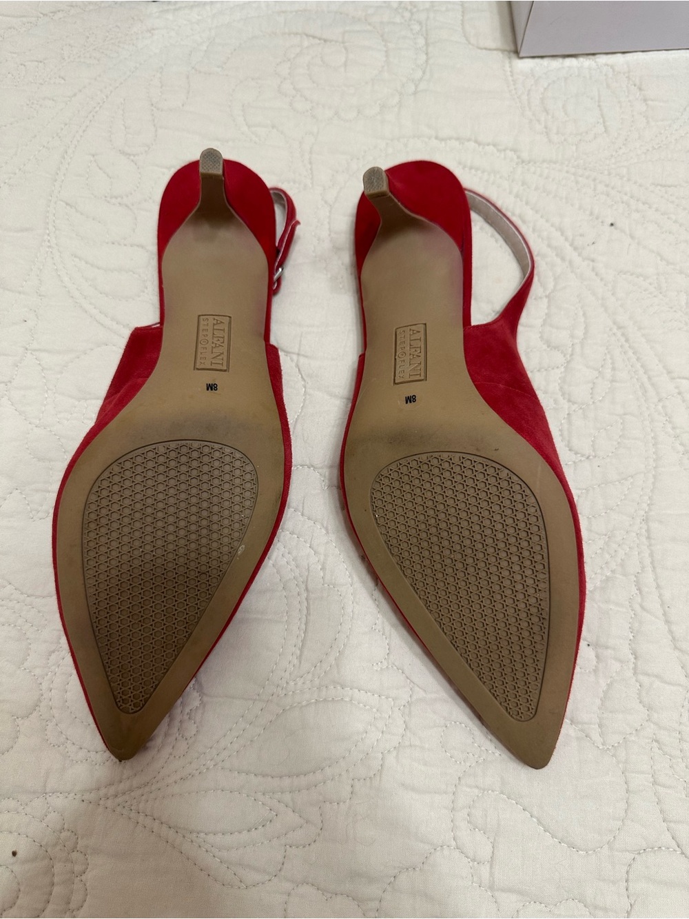 Alfani Red Suede Leather Slingback Pointed-Toe Heels size 8 - Picture 5 of 7